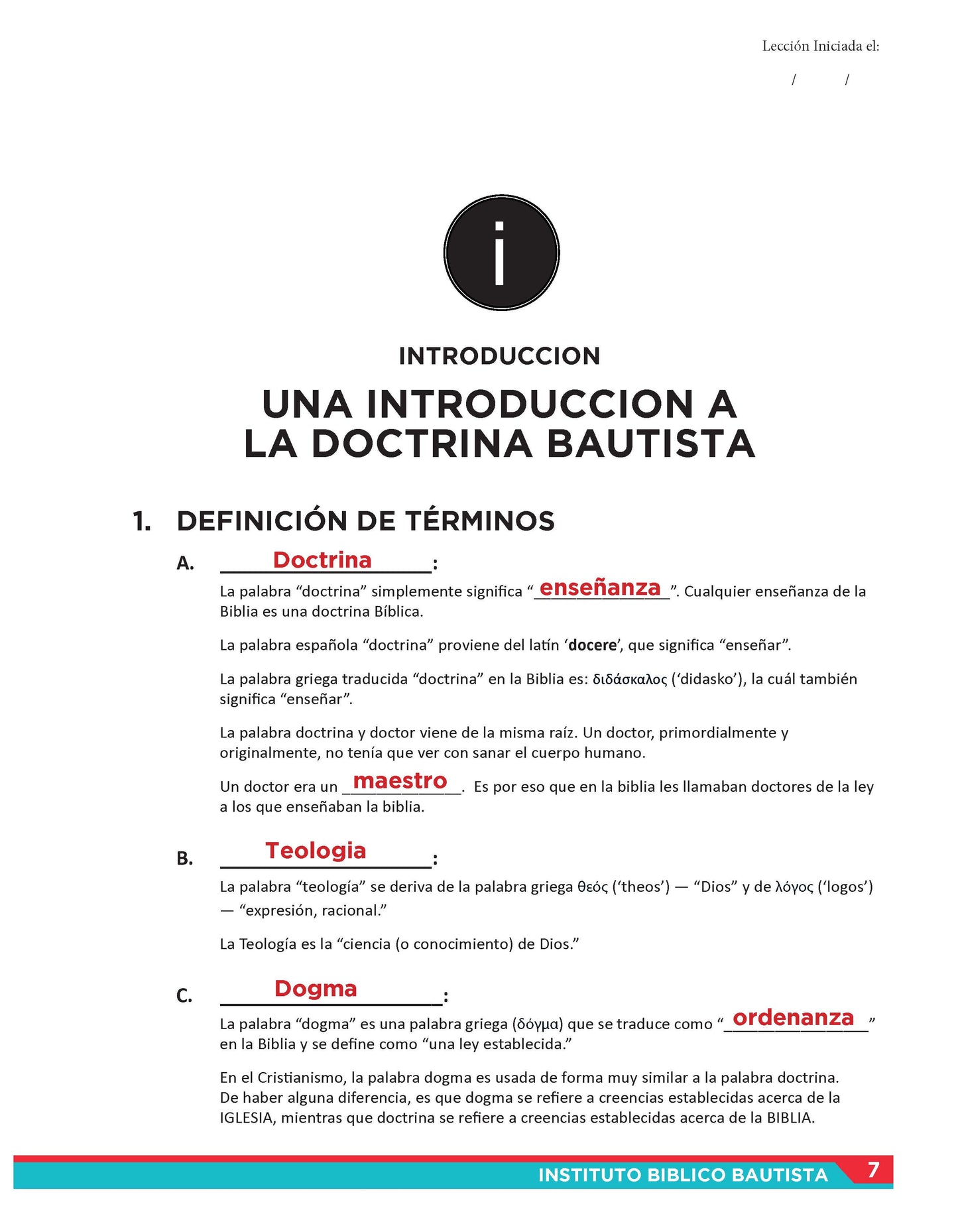 Doctrinas Bíblicas 1 DIGITAL (PDF) – La Doctrina de las Escrituras (Instituto)
