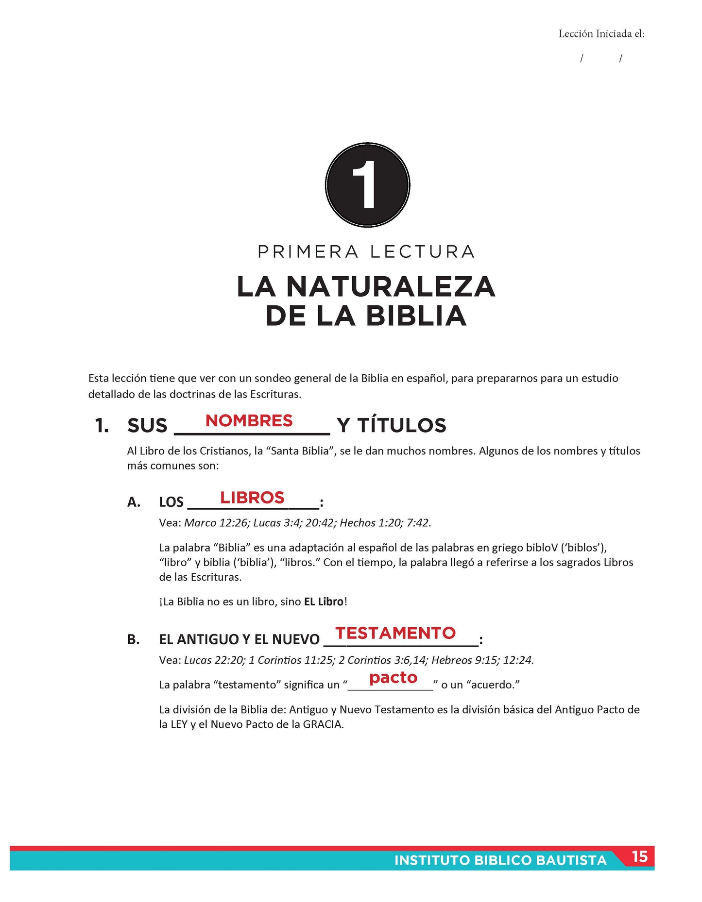 Doctrinas Bíblicas 1 DIGITAL (PDF) – La Doctrina de las Escrituras (Instituto)